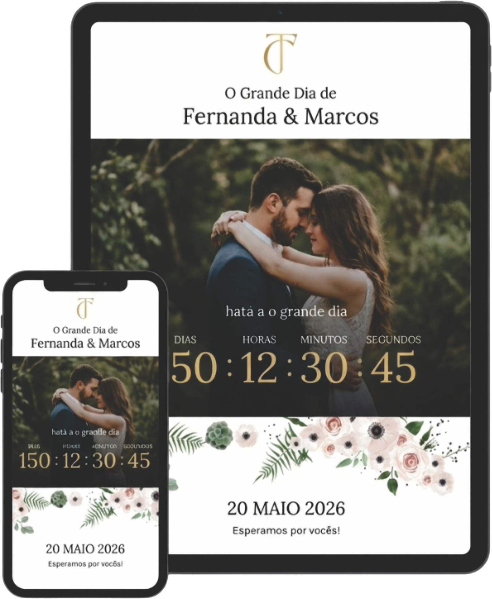 Exemplo do Hotsite dos Noivos